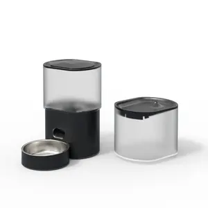 2 in 1 design water dispenser pet feeder smart button cat dog feeder