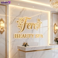 Lettres LED 3D en acier inoxydable sur mesure de haute qualité avec éclairage halo inversé, logo mural commercial, décoration intérieure pour entreprises