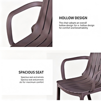Fauteuil en plastique moulé tout-en-un, empilable, résistant aux intempéries, avec dossier à lattes, de haute qualité, idéal pour patio et salon – Vente chaude