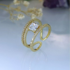 Anillo Abierto con Detalle Brillante, Diseño Atrevido, Accesorios de Moda para Hombres y Mujeres - Product Image 4