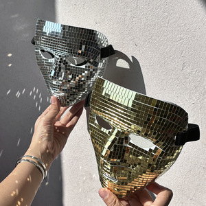 Maschera a Specchio Stile Disco Ball per Feste di Laurea, Festa del Papà, Cosplay, Discoteca, Riflettente, Integrale, per Festival - Product Image 2