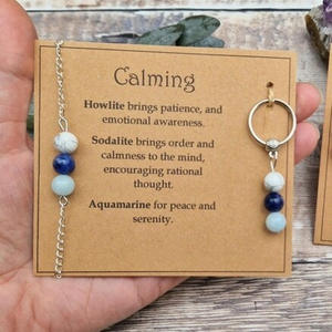 พวงกุญแจคริสตัลพลอยธรรมชาติทำมือ สร้อยข้อมืออเมทิสต์ ของขวัญเสริมกำลังใจ พร้อมการ์ด  งานฝีมือบำบัดรักษา จี้ห้อยแฟชั่น - Product Image 3