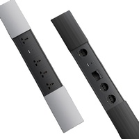 Casenl Matériau en alliage d'aluminium gris Prise de tour Intelligent Embedded Sliding Open Cover Tables Socket for kitchen office