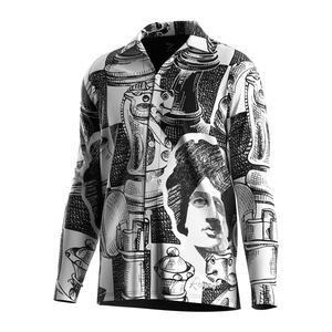 T-shirt d'été à manches longues pour homme, motif floral sublimé, style marin formel - Product Image 1