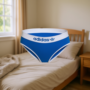 Adidas Originals Sous-vêtements pour femmes en tissu jersey bleu roi et blanc, design intelligent, taille adulte, coupe standard - Product Image 2