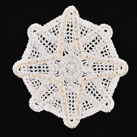 Motifs en dentelle crochetée tressée personnalisés avec des paillettes brillantes pour la décoration de vêtements et de robes pour femmes