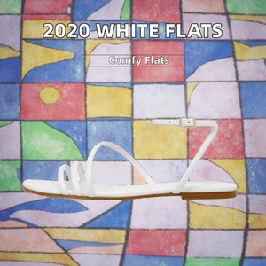 2020 Tailingjia <b>White</b> Comfort Outdoor Peep Toe Hard-Wearing Flats Summer Shoes Ankle Strap <b>for</b> <b>Women</b> Flat Sandals Large Size - Product Image 2