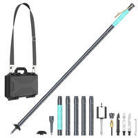 Bâton de randonnée multifonctionnel lumineux en alliage d'aluminium, kit de survie pour le camping, support de téléphone, multi-outils, étui rigide