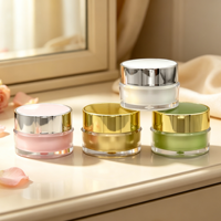 Pot cosmétique rond en acrylique or, vert, rose, blanc, violet de 5g, 10g, 15g, 20g, 30g, 50g avec couvercle à vis pour crème de soin