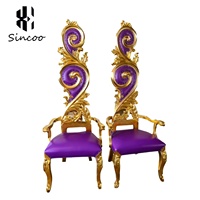Chaise d'attente de luxe de haute qualité, personnalisable, à dossier haut, en acier inoxydable et or, pour hôtel, chaise rétro de luxe