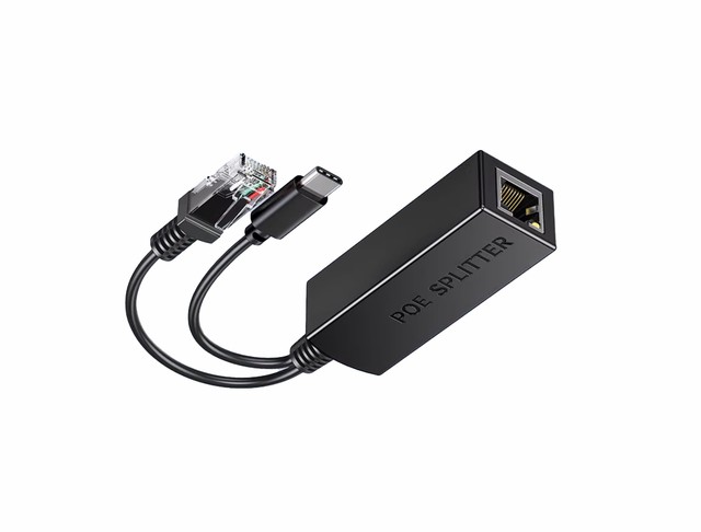 RJ45 Ethernet Poe Splitter Combiner Extension 48V to 5V Poe Converter for CCTV Camera Plastic Monitor Type Non-Waterproof