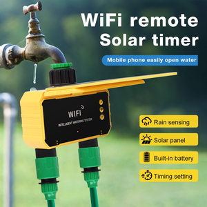 Minuteur d'arrosage solaire WiFi avec batterie intégrée, contrôleur d'arrosage automatique 2 zones pour plantes - Product Image 1
