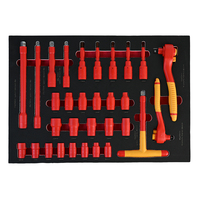 Chariot armoire boîte à outils VDE 68 pièces avec jeu de douilles isolées 1000V outils