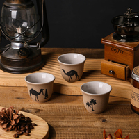 Vente en gros personnalisé unique rustique petit argile arabe Cawa tasses tasses thé turc expresso tasses à café ensembles tasse en céramique