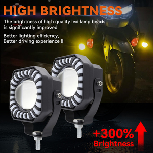 Front Square LED Motorcycle <b>Spotlight</b> 6000K 8000LM IP67 Waterproof Aviation Aluminum Yellow White Light for Scooter/Moto Road - Product Image 6