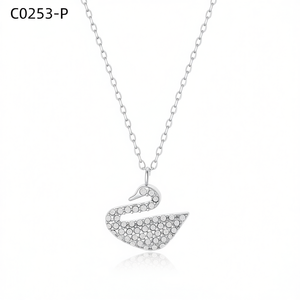 สร้อยคอแฟชั่นประดับเซอร์โคเนีย C0253 สำหรับผู้หญิง เครื่องประดับคุณภาพสูง - Product Image 3