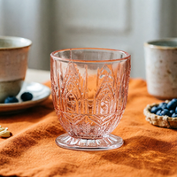 Verre à vin gobelet vintage coloré personnalisé avec pied, gaufré, écologique, résistant au lave-vaisselle, capacité 230 ml, idéal pour les fêtes
