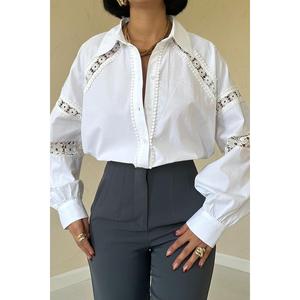 Pantalones de Pierna Ajustada con Pliegues Ahumados - Ahumados - Product Image 3
