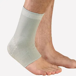 Suporte de tornozelo elástico ajustável em nylon ortopédico de 4 vias