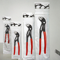 Pince multiprise de haute qualité en acier à haute teneur en carbone, à mâchoires courbées et surface dentelée, avec poignée souple en plastique, pour bricolage