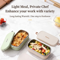 Boîte à lunch chauffante électrique 48W personnalisée en usine, en acier inoxydable 304, étanche, sans eau, chauffe-aliments portable, boîte bento de bureau