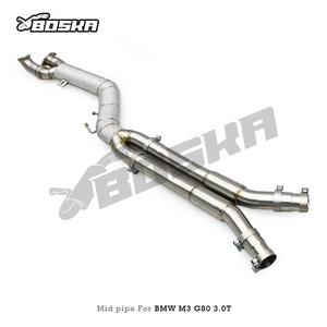 Tubo de Escape Medio Personalizado para M3/M4 G80/G82/G83 3.0T 2021-2025 Boska, Tubo de Escape de Acero Inoxidable de 1.5m con Resonadores - Product Image 3