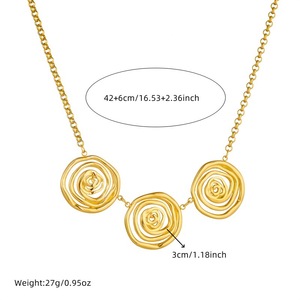 Geometrische 18 Karat Pvd vergoldete Edelstahl große Anhänger Halskette trüben frei übertriebene Anhänger Halskette für Frauen - Product Image 6