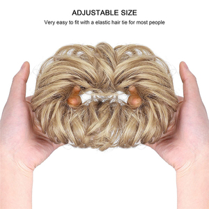 Julianna Synthetic Hair Bun Extensions Messy Curly Elastic Hair <strong>Hairpieces</strong> Synthetic Chignon Hair Pieces <strong>for</strong> <strong>Women</strong> - Product Image 3