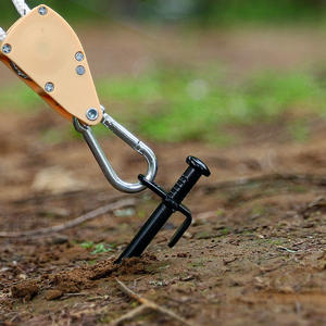 Estacas de acero para tiendas de campaña de 40 cm, grado industrial, para camping, montañismo y uso en exteriores, con martillo incluido. - Product Image 2