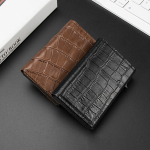 Casekey <b>Men</b> Fashion Crocodile Pattern Magnetic Card Holder Anti <b>RFID</b> Side Slider Mechanism <b>for</b> <b>Wallet</b> Pocket 4-6 Cards Vintage - Product Image 2