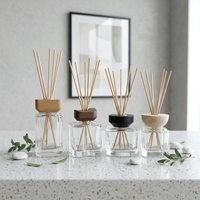 Vase à parfum vide en verre épais moderne, carré, avec décalcomanie givrée, capacité personnalisable, pour décoration d'intérieur - Meilleures ventes