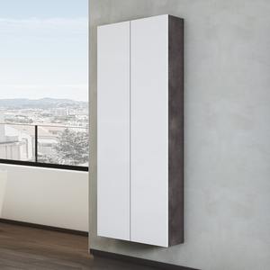 COLUMNA MULTIFUNCIONAL MOD. Lámina de Metal Oxidado de 60x22 CM, 160 cm de Alto, y Blanco Brillante - Product Image 1