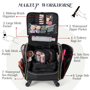 Valise de rangement écologique pour salon de beauté, chariot de <span class=keywords><strong>coiffure</strong></span>, trousse de maquillage de voyage, organisateur de barbier, bagage de <span class=keywords><strong>coiffure</strong></span> - Product Image 2