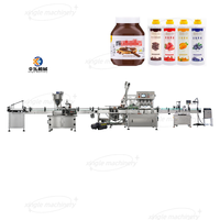 Ligne de machines automatiques de remplissage et de bouchage de bouteilles rondes, de pots, de chocolat, de ketchup, de sauce chili, de confiture, de pâte liquide et d'étiquetage