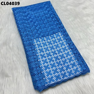 Alta calidad Oem buen precio última tela de encaje de guipur africano Aso Ebi tela elegante y có<span class=keywords><strong>moda</strong></span> Colthe para mujeres nigerianas - Product Image 4