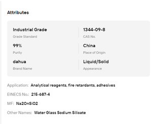Cristales de Silicato de Sodio de Grado Industrial para Cemento, Detergente, Materia Prima CAS 1344-09-8 - Product Image 6