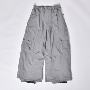 Pantalones de nieve de carga holgados impermeables grises OEM con cintura ajustable con mosca delantera dobladillo ceñido y calor con forro polar - Product Image 1