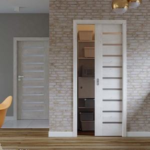 내부 미닫이 체계를 가진 별장 침실 문 연약하 결산 실내 나무로 되는 소형 문 - Product Image 6