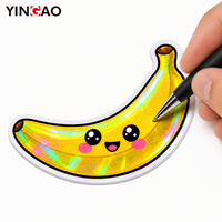 Autocollants en vinyle personnalisés, durables, imperméables, découpés, holographiques, pour carnets, bouteilles d'eau pour enfants, étiquettes mignonnes
