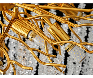 Lampe en cristal de luxe, luminaire suspendu LED personnalisé pour plafond haut, lustre pour salon - Product Image 6