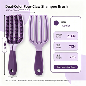 OEM Private Label Classic Rose Fashion Long Handle Massage Comb Scalp Massager Shampoo <b>Brush</b> - Product Image 1