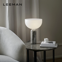 Lampe de Chevet LED Décorative de Luxe en Marbre et Verre, Alimentation CA, Moderne et Écologique pour Chambre, Bureau à Domicile, Lampe de Bureau en Marbre