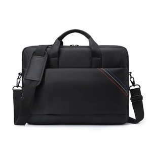 Sac pour ordinateur portable 15,6 pouces en tissu Oxford gris imperméable, personnalisé avec logo, motif géométrique, avec port USB antivol, unisexe, pour affaires, vente en gros - Product Image 1