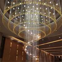 Lustre en cristal de luxe pour villa, hôtel, escalier, décoration intérieure contemporaine de mariage, luminaire suspendu au plafond moderne à LED