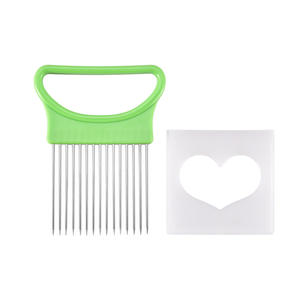 Fourchette à oignon en acier inoxydable, trancheuse à viande, outil de cuisine, ensemble de 2 pièces, bleu vert - Product Image 5