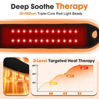 Ceinture de massage sans fil à LED 660 nm pour thérapie par chaleur et vibrations, pour le cou, les poignets, les chevilles, les coudes et masseur de mains
