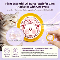 Patch apaisant aux phéromones félines avec 8 % d'huile de catnip et perles éclatantes d'huile essentielle de lavande pour soulager le stress et apaiser les chats