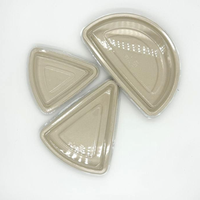 Plateaux triangulaires jetables en bagasse pour pizza, avec fond triangulaire