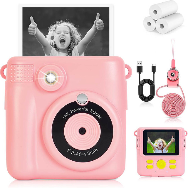 Mini Instant Print Camera  2.4" IPS Screen  1080P Video 1200mAh Battery 8M Photo  Print Black & White Photos  OEM/ODM