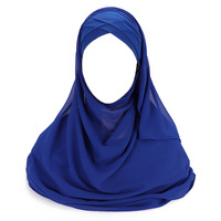 Nouvel ensemble hijab instantané Sharut en mousseline unie, prêt à porter, croisé sur le devant, pour toutes les saisons